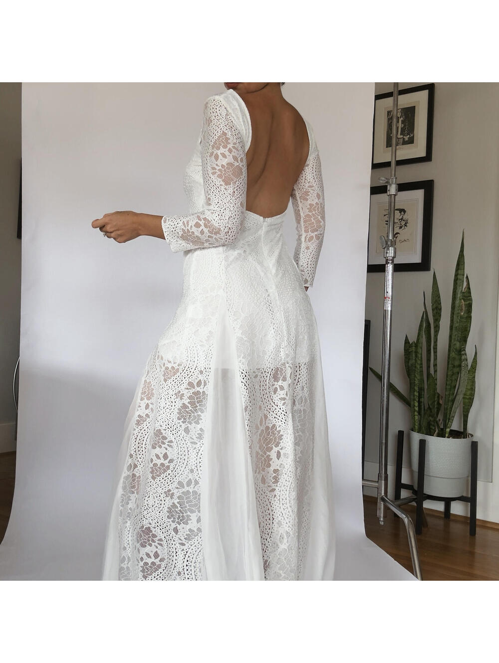 White Lace Maxi Dress